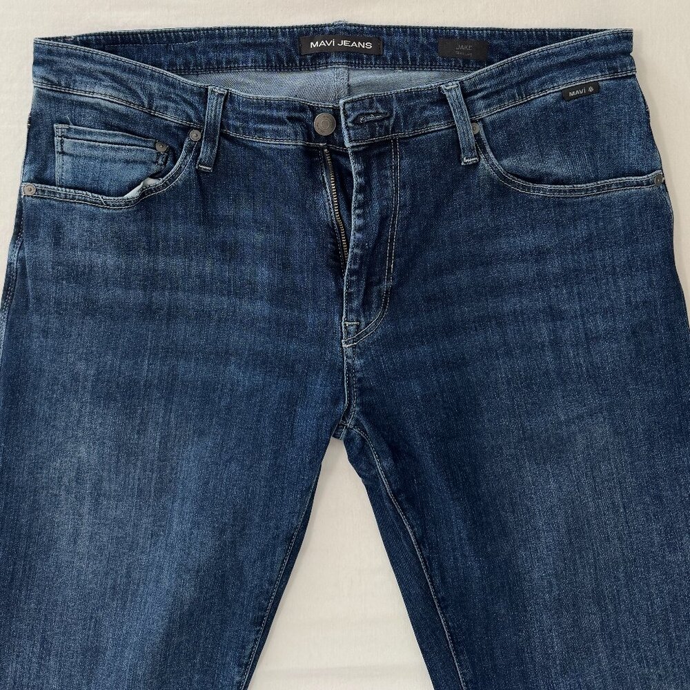 Mavi Men's Jake Dark Brushed Supermove Slim Fit Jeans 36x32